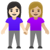 Women Holding Hands: Light Skin Tone, Medium-Light Skin Tone emoji on Google