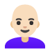 Woman: Light Skin Tone, Bald emoji on Google