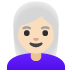 Woman: Light Skin Tone, White Hair emoji on Google