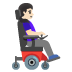 Emoji Donna su sedia a rotelle motorizzata: carnagione chiara e a destra su Google