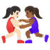 Emoji Lutteuses : peau claire et peau mate sur Google