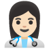 Emoji Pekerja kesehatan wanita: warna kulit cerah di Google