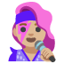 Woman Singer: Medium-Light Skin Tone emoji on Google
