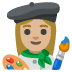 Emoji Artista plástica: pele morena clara no Google