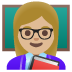Woman Teacher: Medium-Light Skin Tone emoji on Google