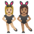 Women with Bunny Ears: Medium-Light Skin Tone, Medium Skin Tone emoji on Google