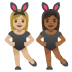 Emoji Những người phụ nữ đeo tai thỏ: màu da sáng trung bình, màu da tối trung bình trên Google