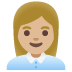 อีโมจิ พนักงานบริษัทหญิง: โทนผิวสีขาวเหลือง บน Google