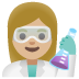 Emoji Cientista mulher: pele morena clara no Google