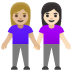 Women Holding Hands: Medium-Light Skin Tone, Light Skin Tone emoji on Google