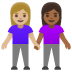 Women Holding Hands: Medium-Light Skin Tone, Medium-Dark Skin Tone emoji on Google