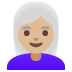 Emoji Donna: carnagione abbastanza chiara e capelli bianchi su Google