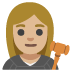 Emoji Hakim wanita: warna kulit cerah-sedang di Google