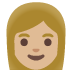 Emoji Perempuan: ton kulit sederhana cerah pada Google