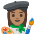 Woman Artist: Medium Skin Tone emoji on Google