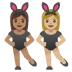 Women with Bunny Ears: Medium Skin Tone, Medium-Light Skin Tone emoji on Google