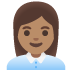 อีโมจิ พนักงานบริษัทหญิง: โทนผิวสีเหลือง บน Google