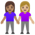 Women Holding Hands: Medium Skin Tone, Medium-Light Skin Tone emoji on Google
