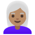 Emoji Donna: carnagione olivastra e capelli bianchi su Google