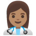 Woman Health Worker: Medium Skin Tone emoji on Google