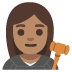 Woman Judge: Medium Skin Tone emoji on Google