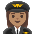 Woman Pilot: Medium Skin Tone emoji on Google