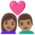 อีโมจิ คู่รัก: ผู้หญิง ผู้ชาย และ โทนผิวสีเหลือง บน Google