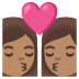 อีโมจิ จูบ: ผู้หญิง ผู้หญิง และ โทนผิวสีเหลือง บน Google
