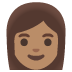Woman: Medium Skin Tone emoji on Google
