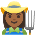 Woman Farmer: Medium-Dark Skin Tone emoji on Google