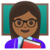 Woman Teacher: Medium-Dark Skin Tone emoji on Google