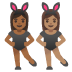 Emoji Femmes avec des oreilles de lapin : peau mate et peau légèrement mate sur Google