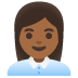 Woman Office Worker: Medium-Dark Skin Tone emoji on Google