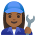 Emoji Mekanik wanita: ton kulit sederhana gelap pada Google
