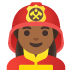 Emoji Ahli bomba wanita: ton kulit sederhana gelap pada Google