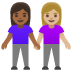 Women Holding Hands: Medium-Dark Skin Tone, Medium-Light Skin Tone emoji on Google