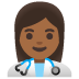 Emoji Pekerja kesihatan wanita: ton kulit sederhana gelap pada Google