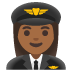 Emoji Pilota donna: carnagione abbastanza scura su Google