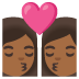อีโมจิ จูบ: ผู้หญิง ผู้หญิง และ โทนผิวสีแทน บน Google