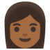 Frau: mitteldunkle Hautfarbe-Emoji auf Google