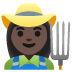 Woman Farmer: Dark Skin Tone emoji on Google