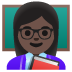 Emoji Enseignante : peau foncée sur Google