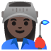 Woman Factory Worker: Dark Skin Tone emoji on Google