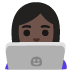 Woman Technologist: Dark Skin Tone emoji on Google