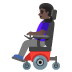 Woman in Motorized Wheelchair: Dark Skin Tone emoji on Google