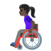 אימוג'י אישה בכסא גלגלים ידני: גוון עור כהה ב-Google