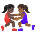 Emoji Lutteuses : peau foncée et peau mate sur Google