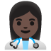 Gezondheidsmedewerkster: donkere huidskleur-emoji op Google