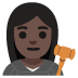 Woman Judge: Dark Skin Tone emoji on Google