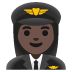 Emoji Pilote femme : peau foncée sur Google